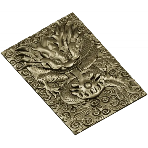 High-Relief Dragon Head STL for CNC