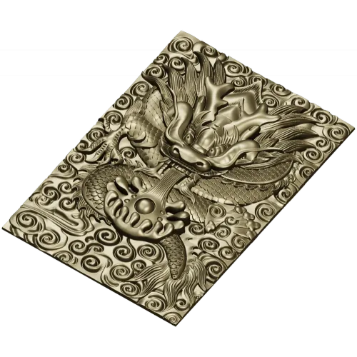 High-Relief Dragon Head STL for CNC