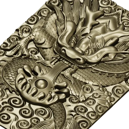 High-Relief Dragon Head STL for CNC