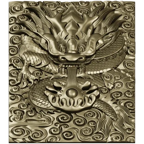 High-Relief Dragon Head STL for CNC