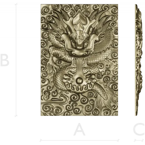 High-Relief Dragon Head STL for CNC