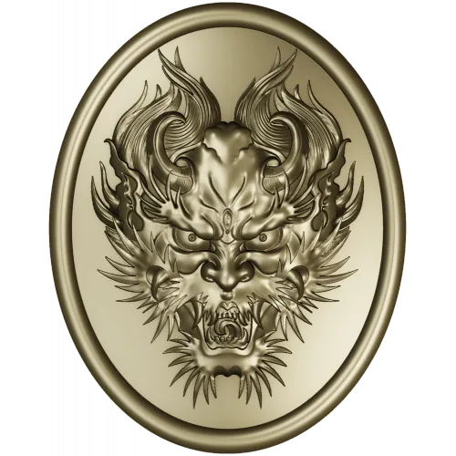 Dragon head medallion 3D STL for CNC