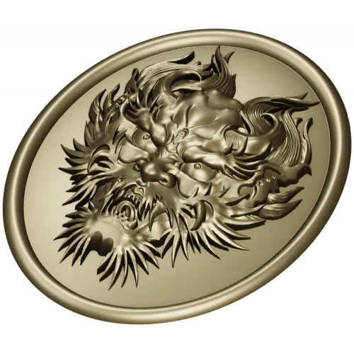 Dragon head medallion 3D STL for CNC