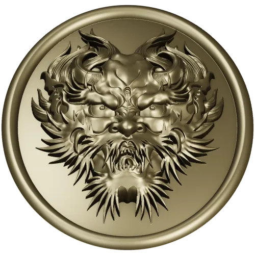 Dragon head medallion 3D STL for CNC