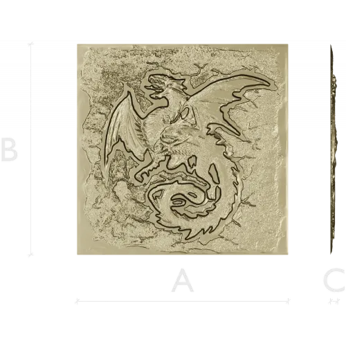 High-Relief Dragon Panel STL for CNC Milling