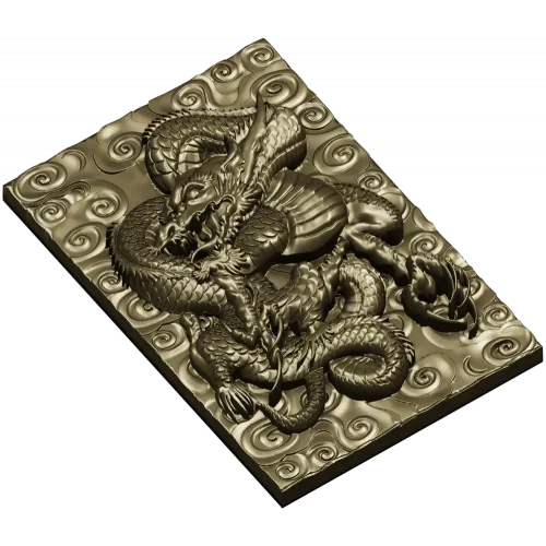Рельефное панно "Дракон Вихрь" - 3D модель STL для ЧПУ