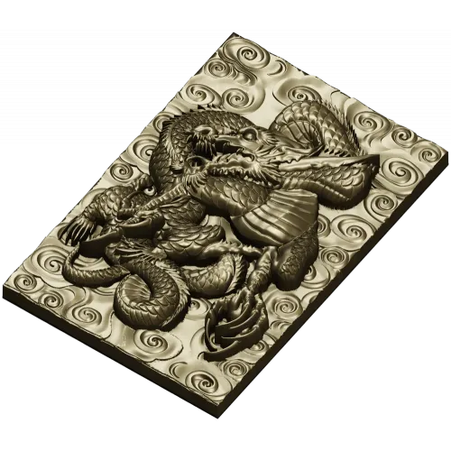 Рельефное панно "Дракон Вихрь" - 3D модель STL для ЧПУ