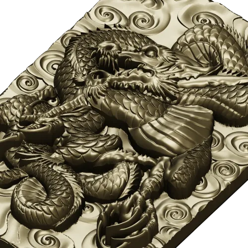 Рельефное панно "Дракон Вихрь" - 3D модель STL для ЧПУ