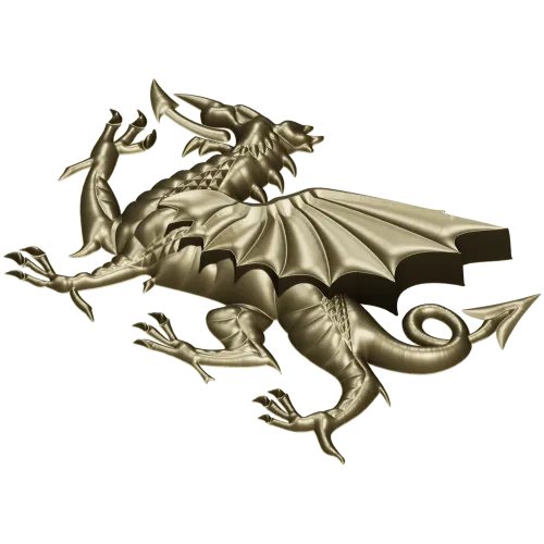 Геральдический дракон - 3D модель STL для ЧПУ
