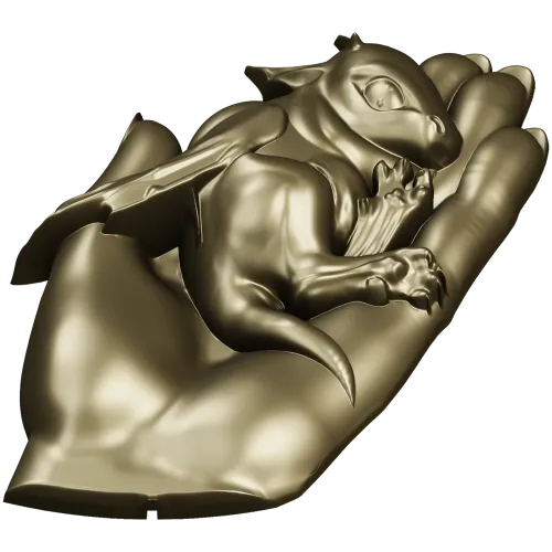 Дракоша в ладони - 3D модель STL для ЧПУ