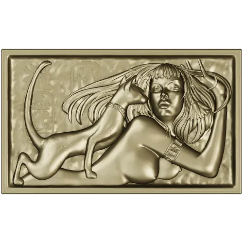 Egyptian Reclining Lady with Cat - STL Relief for CNC