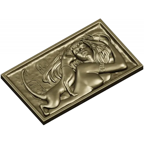 Egyptian Reclining Lady with Cat - STL Relief for CNC
