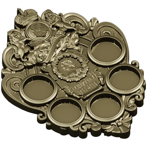 Imperial coin plaque 3D STL for CNC