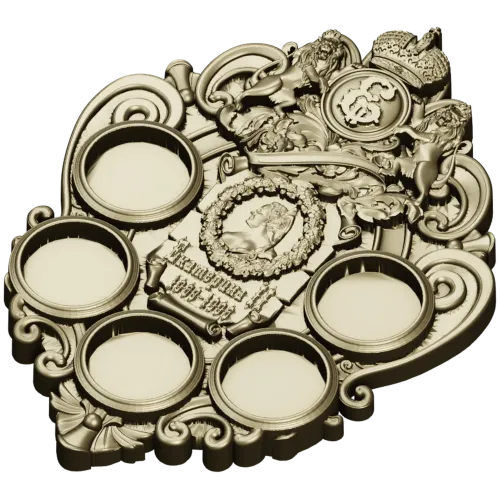 Imperial coin plaque 3D STL for CNC