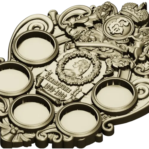 Imperial coin plaque 3D STL for CNC
