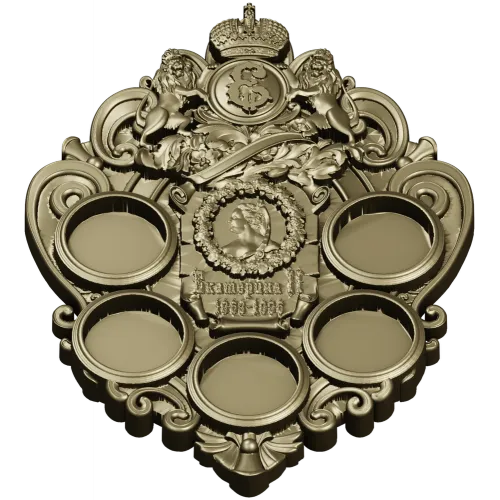 Imperial coin plaque 3D STL for CNC