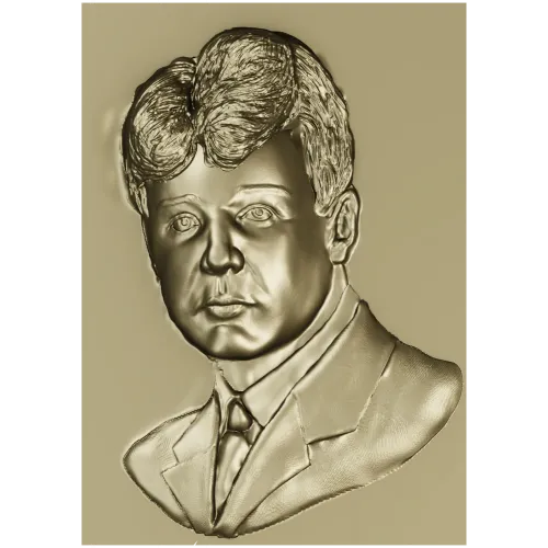 High-Relief Male Portrait 3D STL for CNC Milling