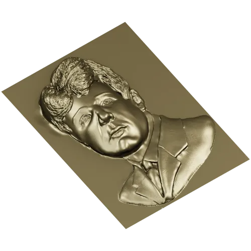 High-Relief Male Portrait 3D STL for CNC Milling