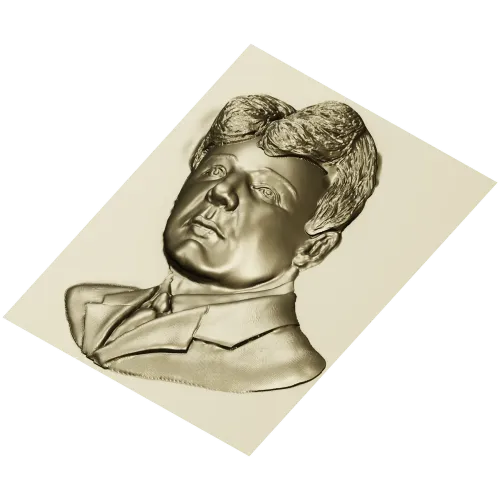 High-Relief Male Portrait 3D STL for CNC Milling