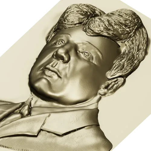 High-Relief Male Portrait 3D STL for CNC Milling