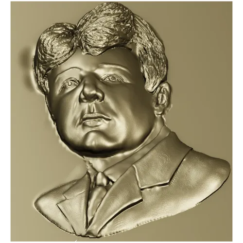 High-Relief Male Portrait 3D STL for CNC Milling