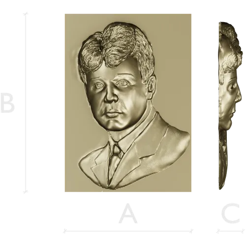High-Relief Male Portrait 3D STL for CNC Milling