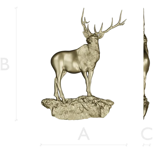 Гордый олень на скале - 3D модель STL для ЧПУ