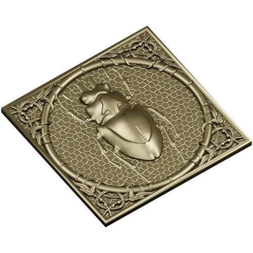 Scarab Relief Panel STL for CNC Milling