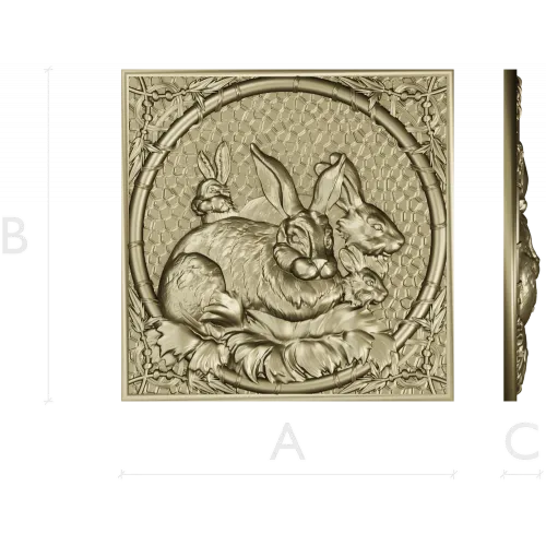 Hare Family Relief STL for CNC Router