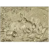 Rabbit Family Bas-Relief STL 3D Model for CNC