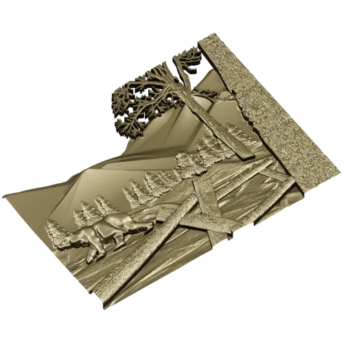 Winter Ridge Relief - detailed STL 3D model for CNC carving