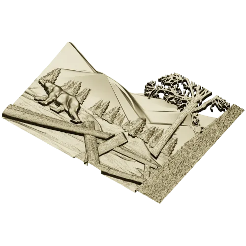 Winter Ridge Relief - detailed STL 3D model for CNC carving