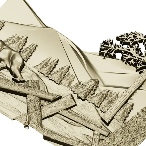 Winter Ridge Relief - detailed STL 3D model for CNC carving