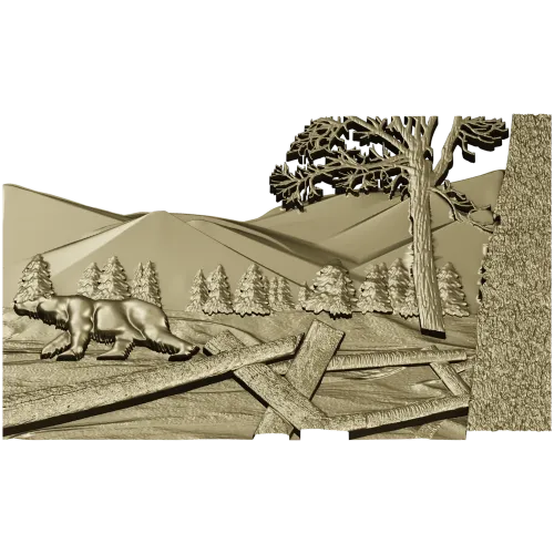 Winter Ridge Relief - detailed STL 3D model for CNC carving