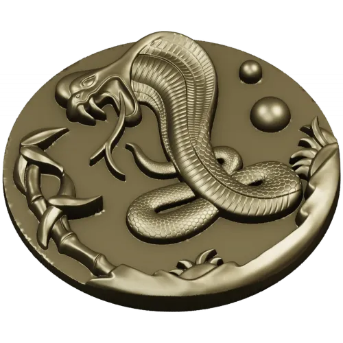 Cobra Medallion STL 3D model for CNC