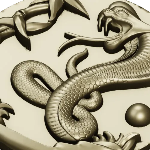 Cobra Medallion STL 3D model for CNC