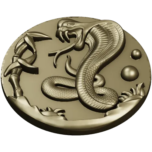 Cobra Medallion STL 3D model for CNC