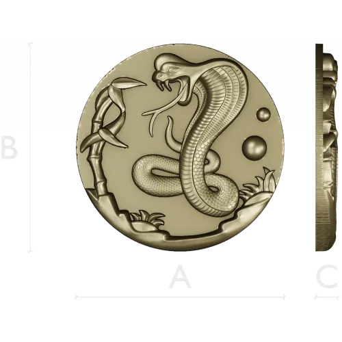 Cobra Medallion STL 3D model for CNC