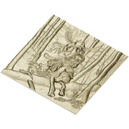 Ivan Tsarevich and the Gray Wolf - High Relief Panel STL