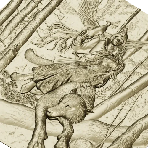Ivan Tsarevich and the Gray Wolf - High Relief Panel STL