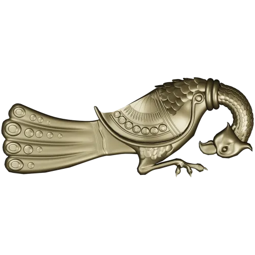Рельефная накладка-птица в антик стиле (STL для ЧПУ)