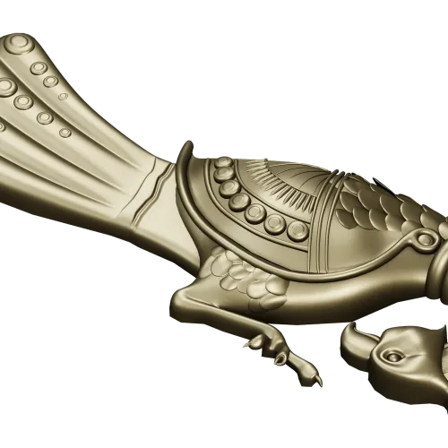 Рельефная накладка-птица в антик стиле (STL для ЧПУ)