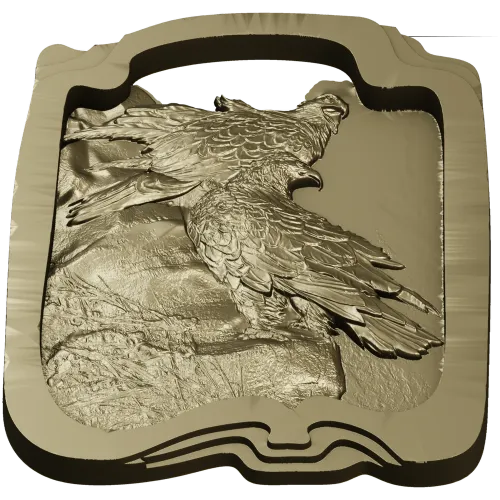 STL модель панно "Орел на скале" - 3D модель stl для ЧПУ