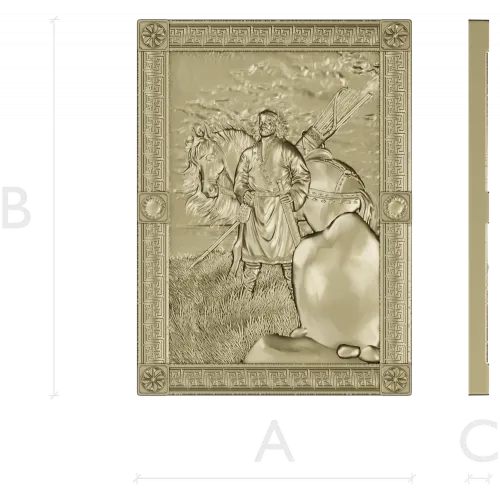 Ilya Muromets high-relief panel STL for CNC