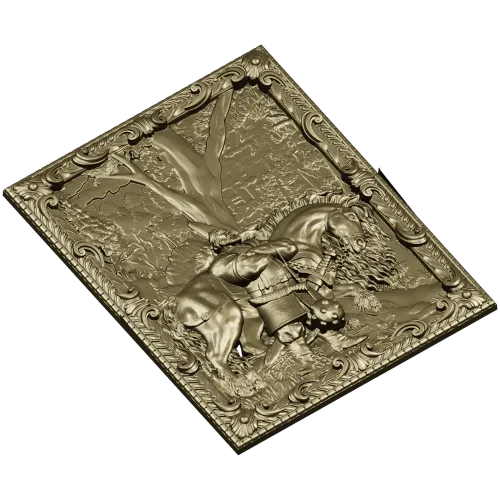 Ilya Muromets relief panel STL for CNC milling