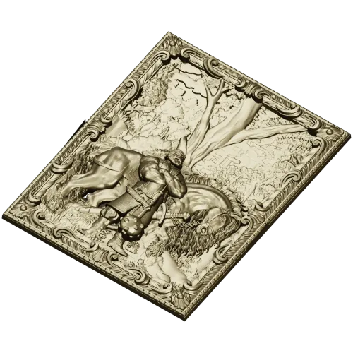 Ilya Muromets relief panel STL for CNC milling
