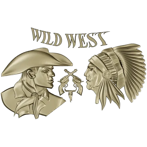 Wild West relief STL for CNC - Cowboy vs Native Chief