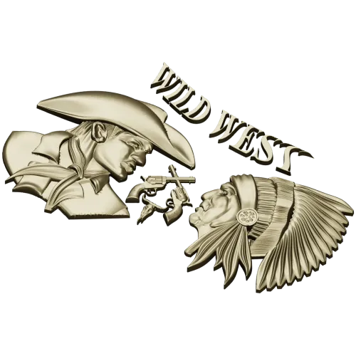 Wild West relief STL for CNC - Cowboy vs Native Chief