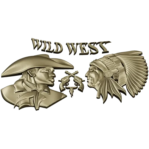Wild West relief STL for CNC - Cowboy vs Native Chief