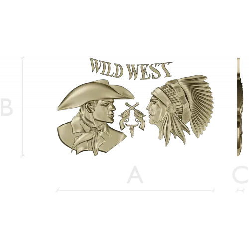 Wild West relief STL for CNC - Cowboy vs Native Chief